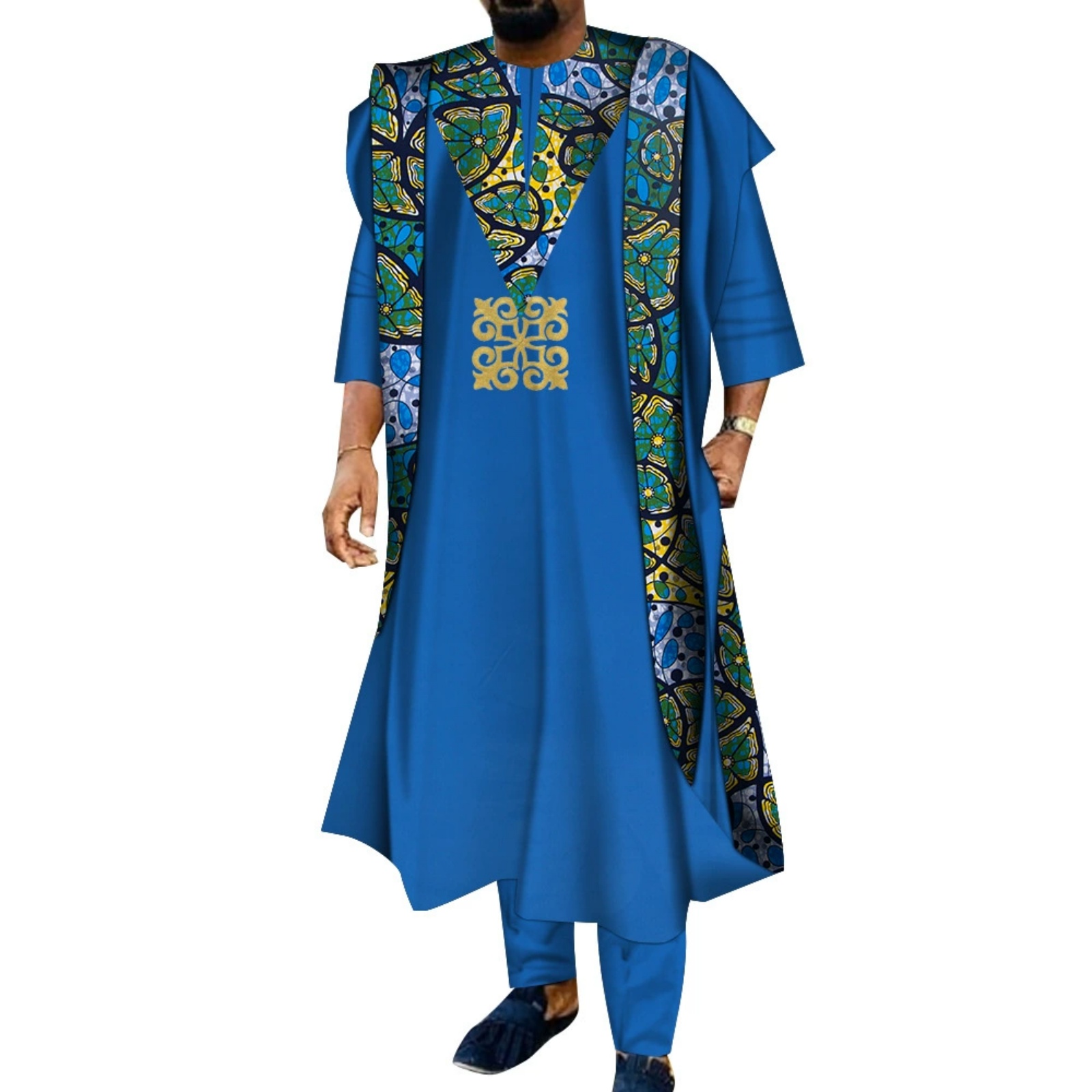 Boubou Men Africa - Ensemble 3 pièces brodé africain pour