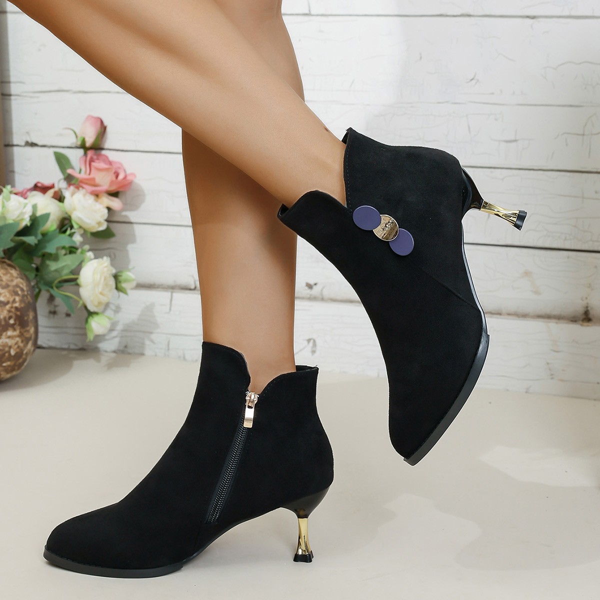 Ethnic Fashion In - Bottines à talons hauts pour femmes,