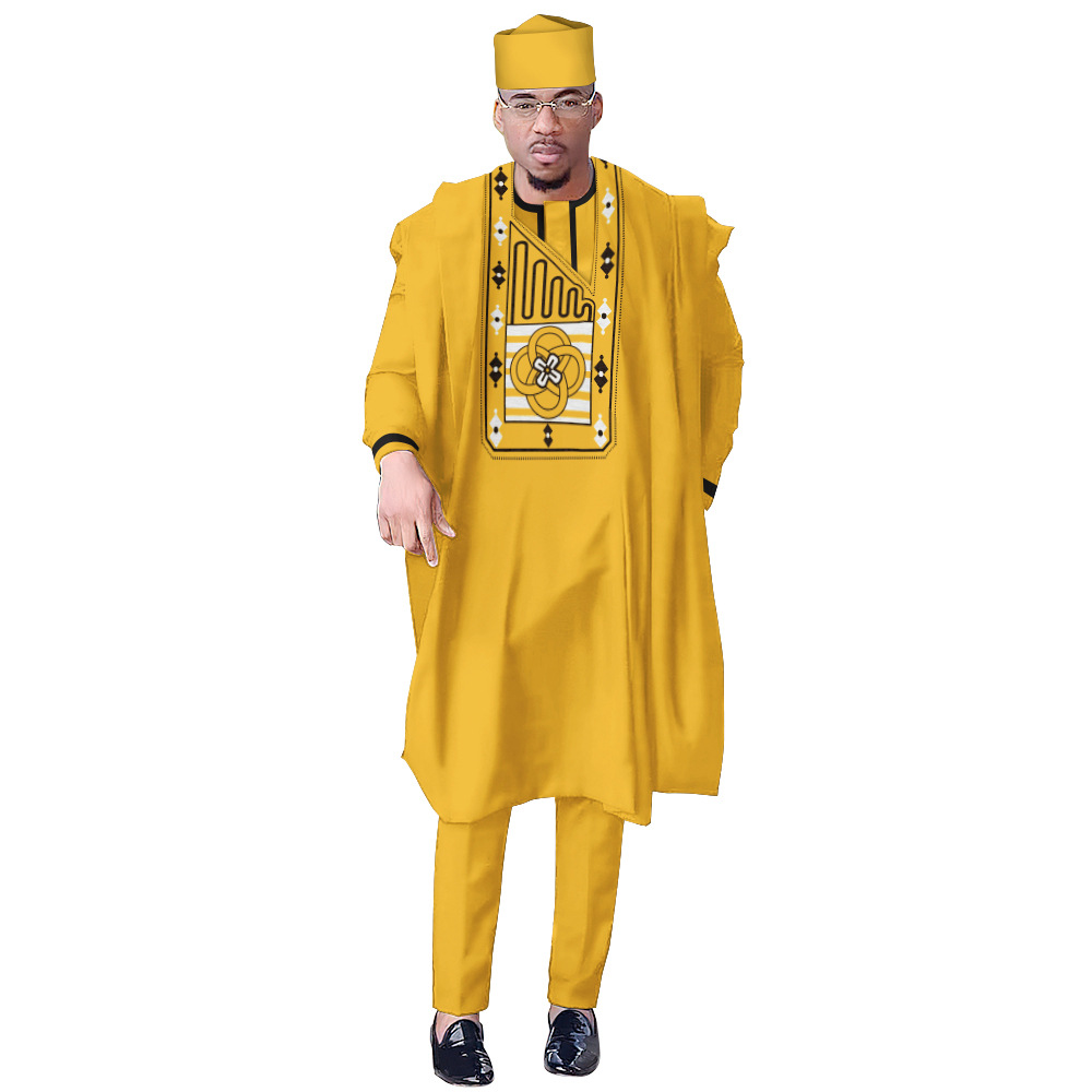 Boubou Men Africa - Ensemble 4 pièces traditionnel Boubou avec