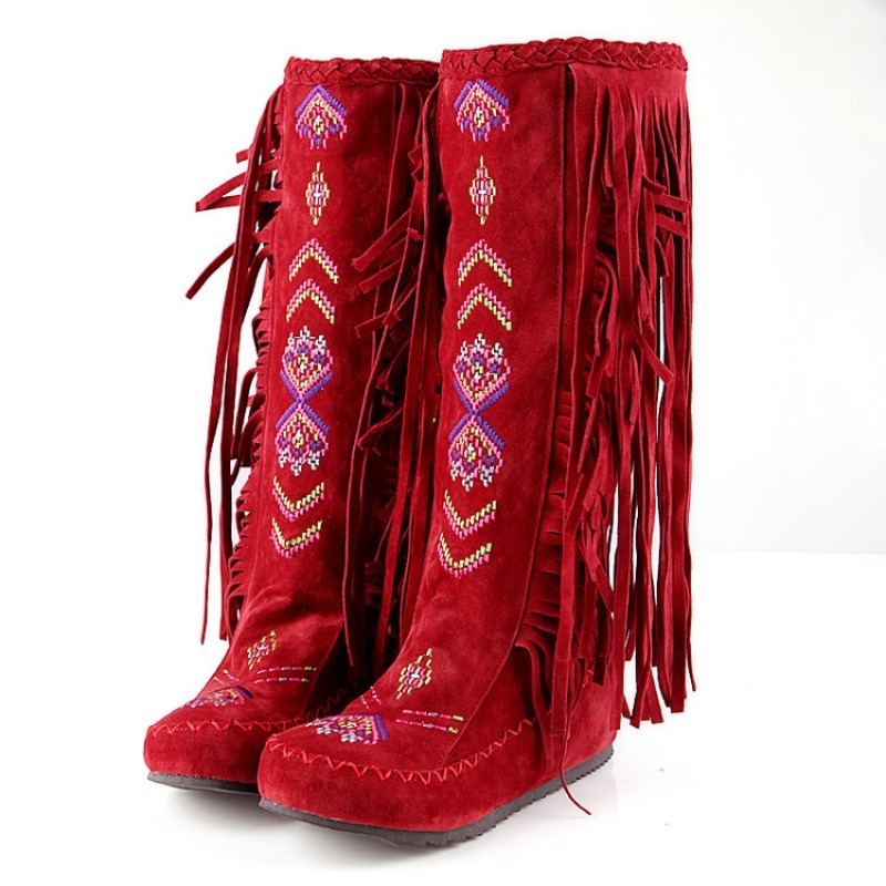 Bottes à franges brodées à la  - Ethnic Fashion In avis et prix