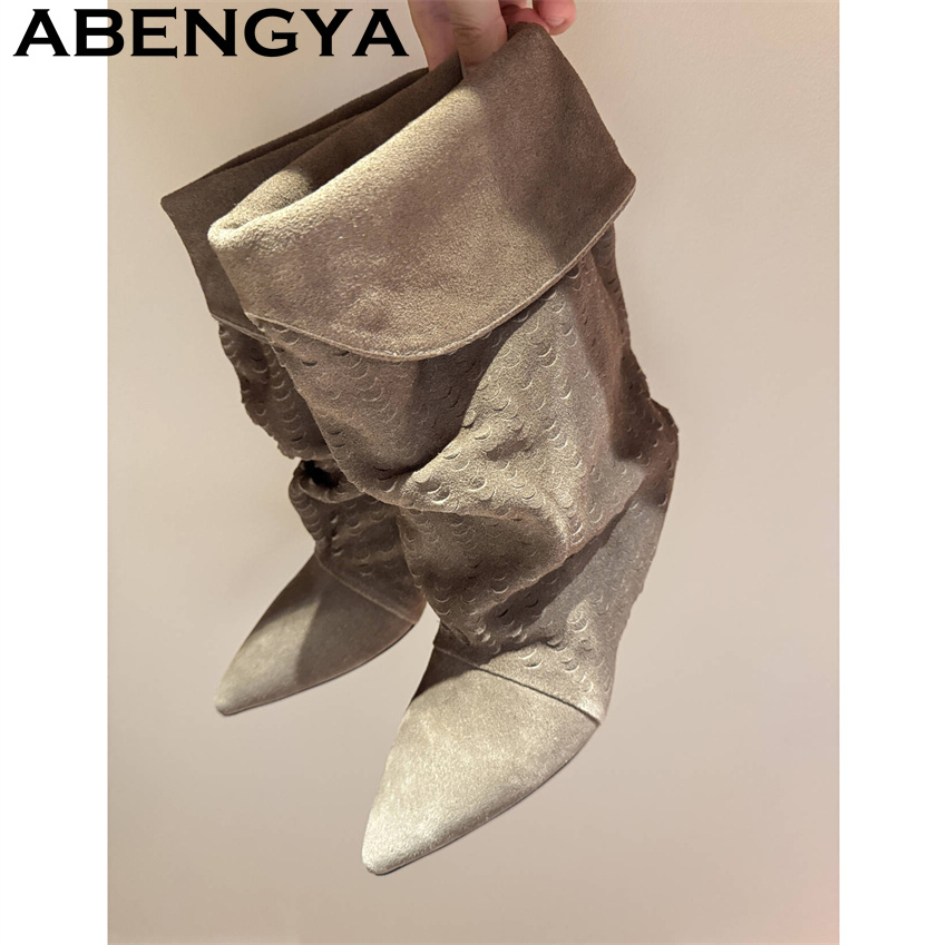Bottines mi-mollet pour femme, - Ethnic Fashion In avis et prix