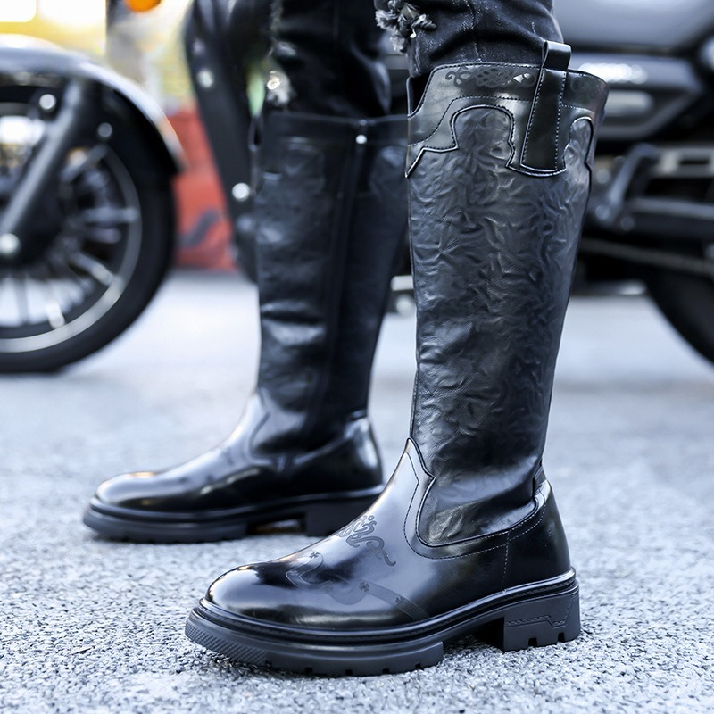 Bottes mi-mollet pour hommes b - Ethnic Fashion In avis et prix