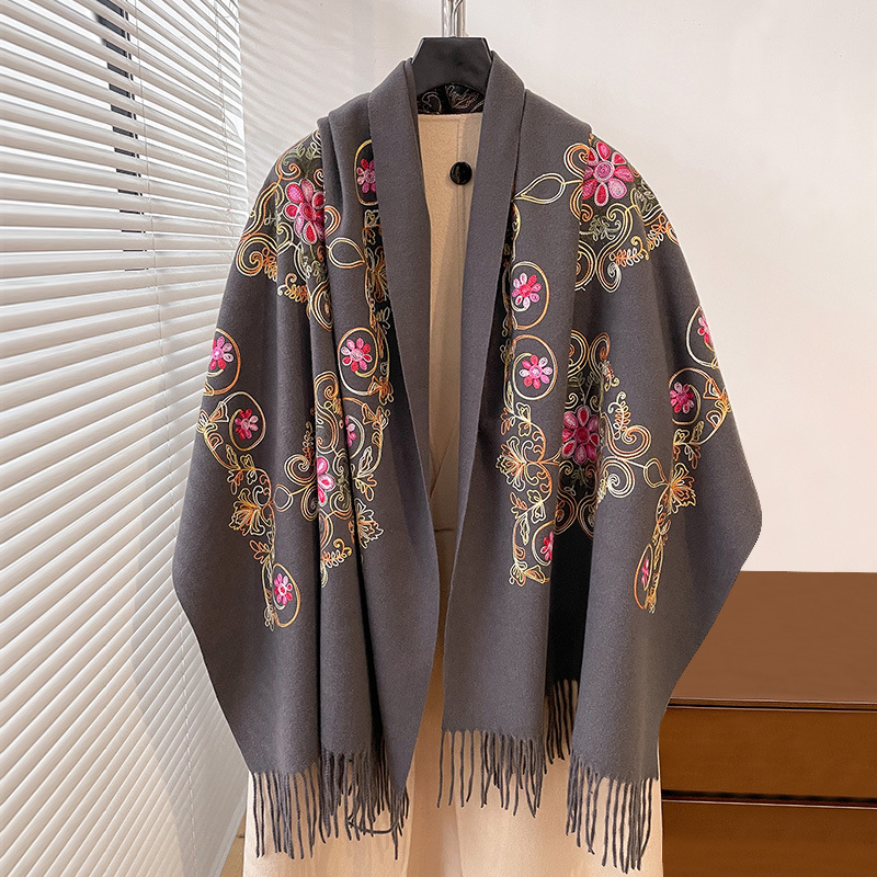 Écharpe-châle vintage brodée s - Go Ethnic Fashion avis et prix